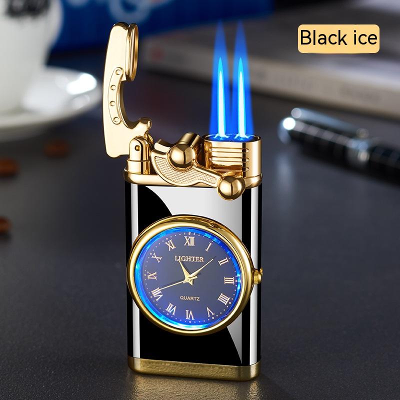 đź’™Blue Flame Lighter With Electric clock