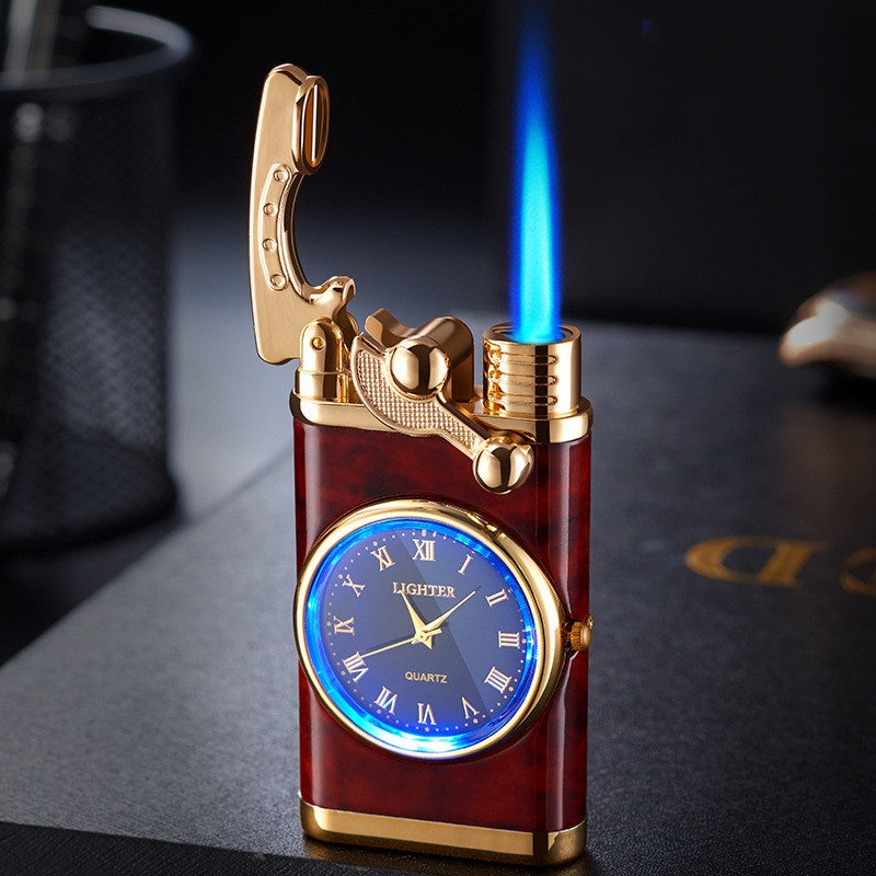 đź’™Blue Flame Lighter With Electric clock