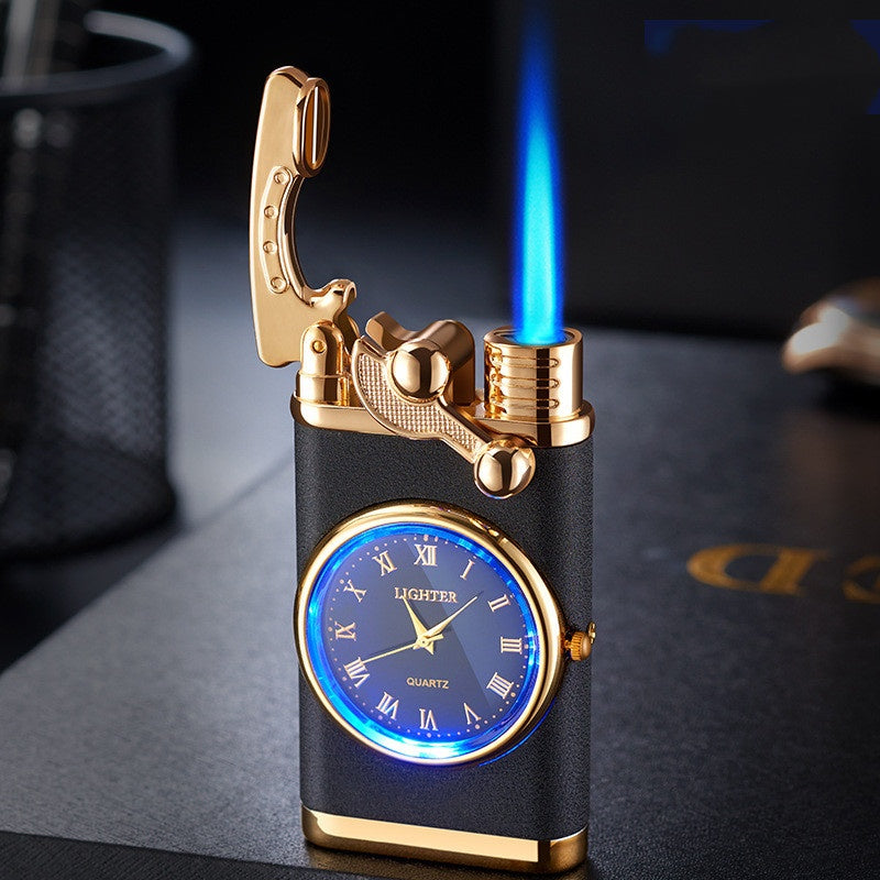 đź’™Blue Flame Lighter With Electric clock