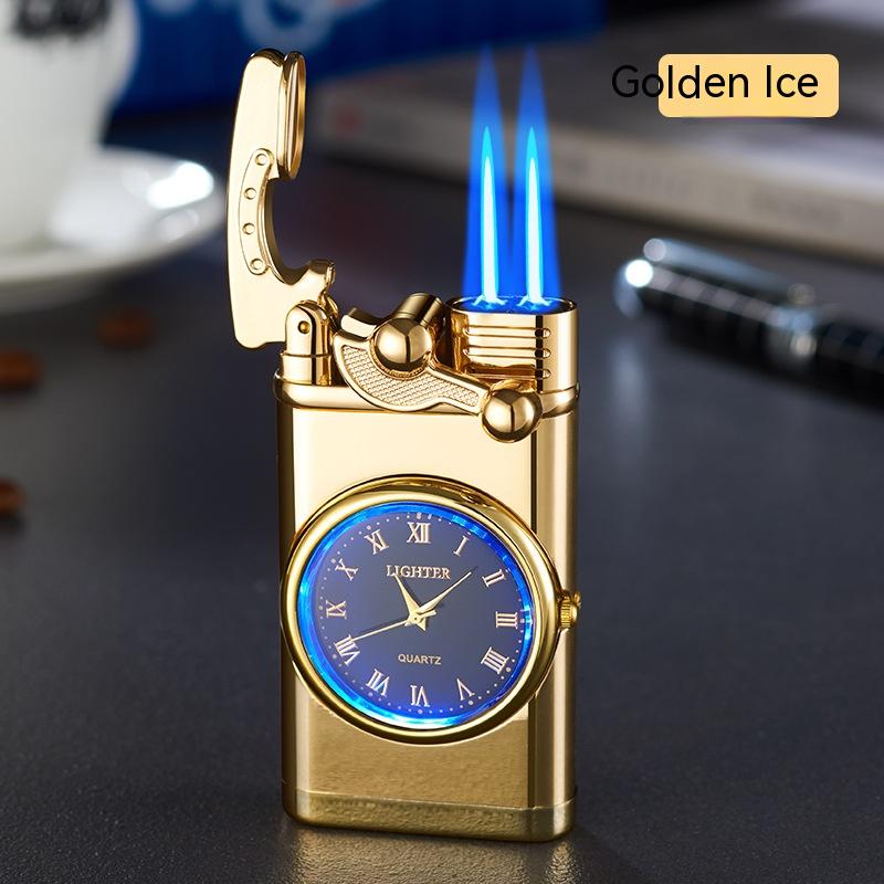 đź’™Blue Flame Lighter With Electric clock