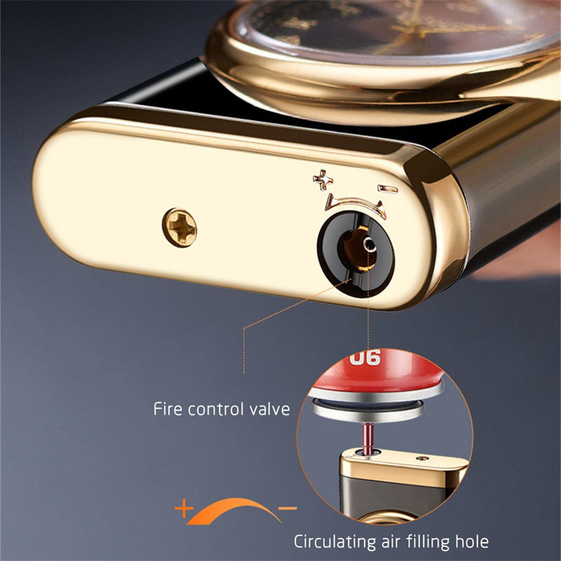 đź’™Blue Flame Lighter With Electric clock